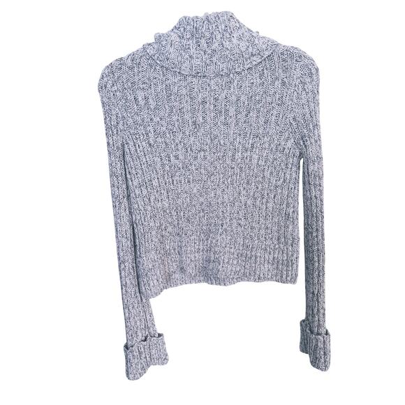 Free People Marled Ivory Cowl Neck Cable Knit Sweater XS Cozy Lounge Winter - Picture 6 of 10